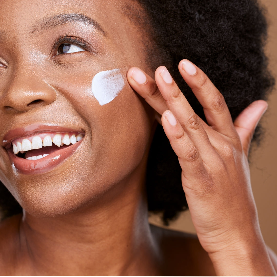 Sacha Cosmetics cream applied on a model
